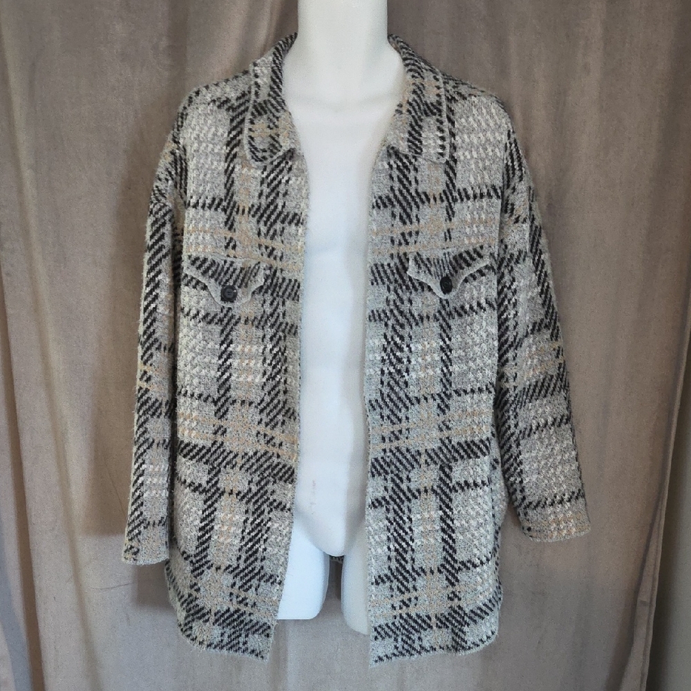 By Design Size XL Plaid Shacket